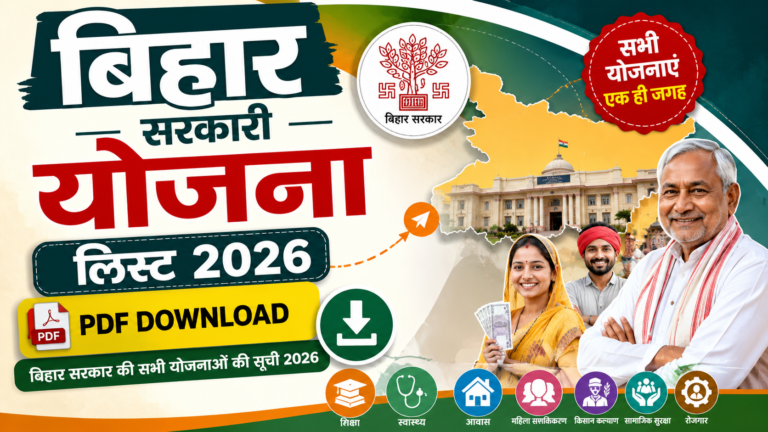 Bihar Sarkari Yojana List 2026 PDF Download: बिहार सरकार की सभी योजनाओं की सूची 2026
