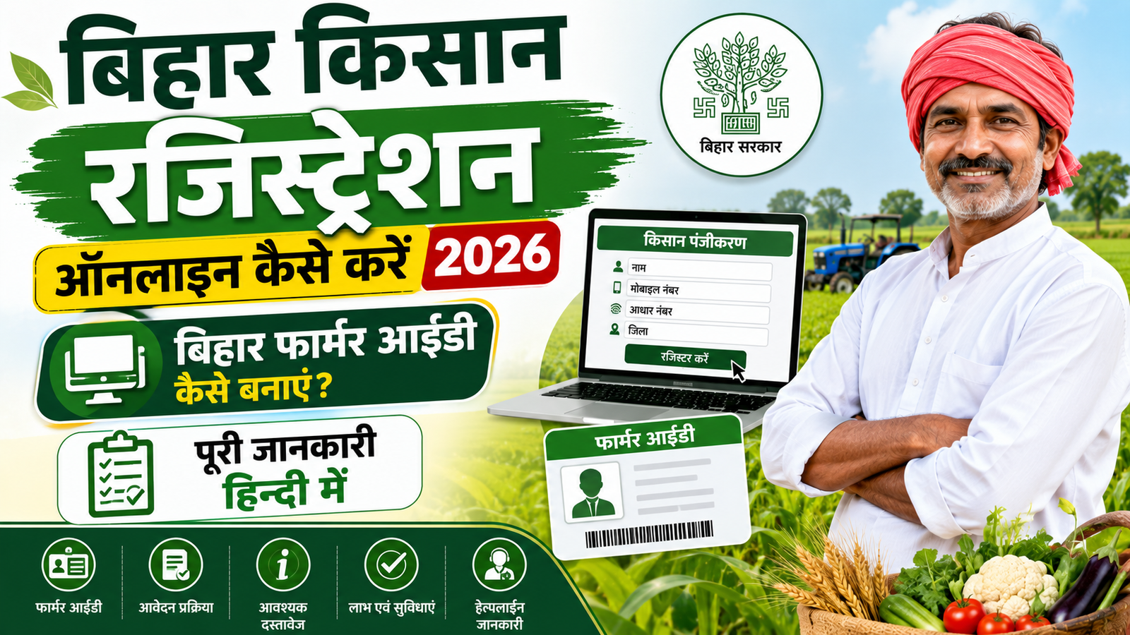 Bihar Kisan Registration Online Kaise Kare 2026: बिहार फार्मर आईडी कैसे बनाएं, पूरी जानकारी हिन्दी में