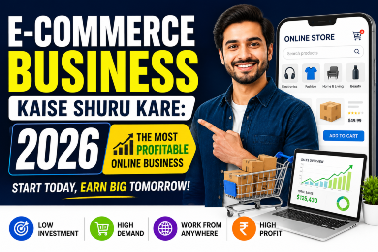 E-commerce Business Kaise Shuru Kare: 2026 का सबसे ज्यादा मुनाफा देने वाला ऑनलाइन व्यापार