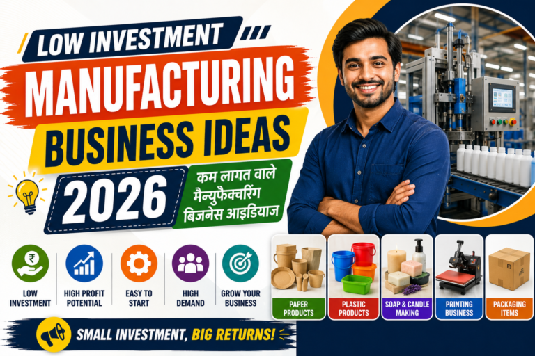 Low Investment Manufacturing Business Ideas 2026: कम लागत वाले मैन्युफैक्चरिंग बिजनेस आइडियाज