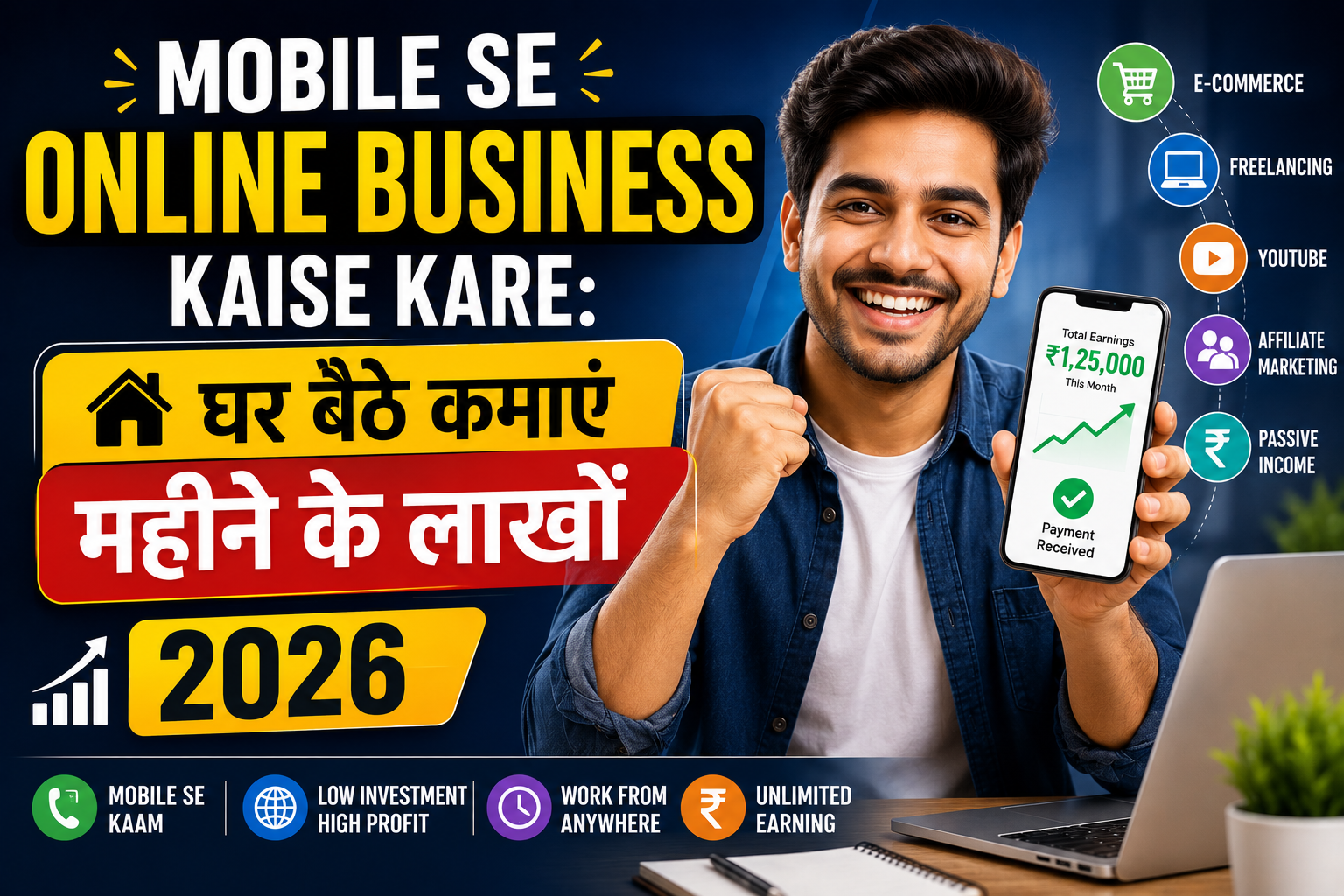 Mobile Se Online Business Kaise Kare:घर बैठे कमाएं महीने के लाखों 2026