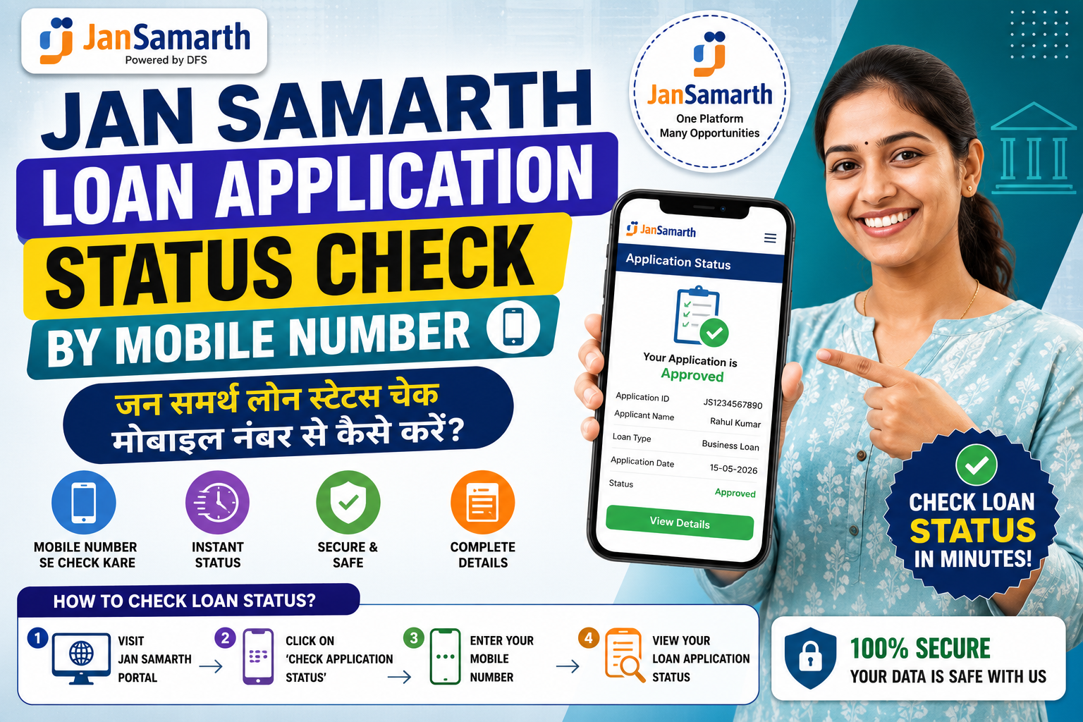jan samarth loan application status: जन समर्थ लोन स्टेटस चेक मोबाइल नंबर से कैसे करें?