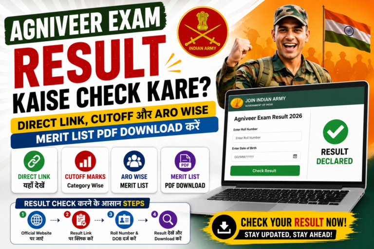 Agniveer Exam Ka Result Kaise Check Kare: Direct Link, Cutoff और ARO Wise Merit List PDF Download करें