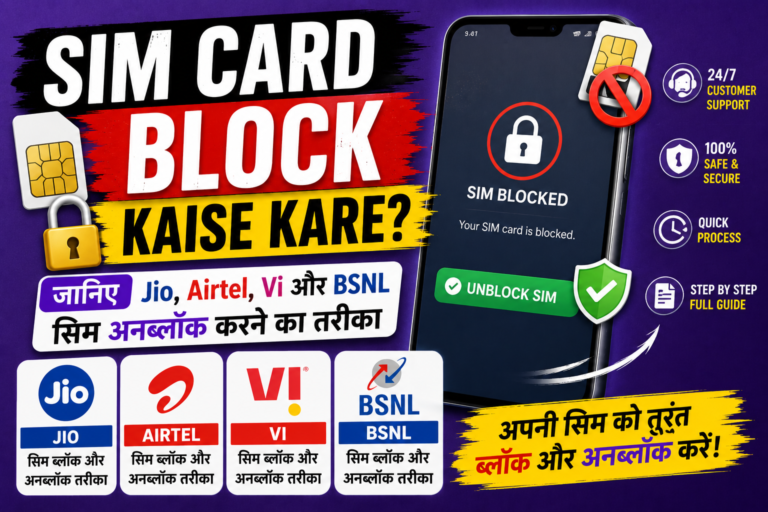 SIM Card Block Kaise Kare: जानिए Jio, Airtel, Vi और BSNL सिम अनब्लॉक करने का तरीका