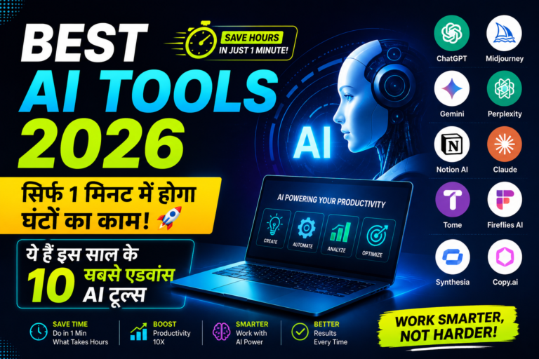 Best AI Tools 2026: सिर्फ 1 मिनट में होगा घंटों का काम! ये हैं इस साल के 10 सबसे एडवांस AI टूल्स