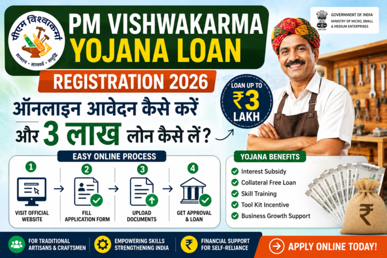 PM Vishwakarma Yojana Loan Registration 2026: ऑनलाइन आवेदन कैसे करें और 3 लाख लोन कैसे लें?