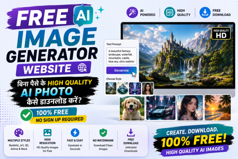 Free AI Image Generator Website: बिना पैसे के High Quality AI Photo कैसे डाउनलोड करें?