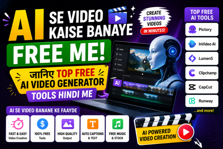 AI Se Video Kaise Banaye Free Me: जानिए Top Free AI Video Generator Tools Hindi Me
