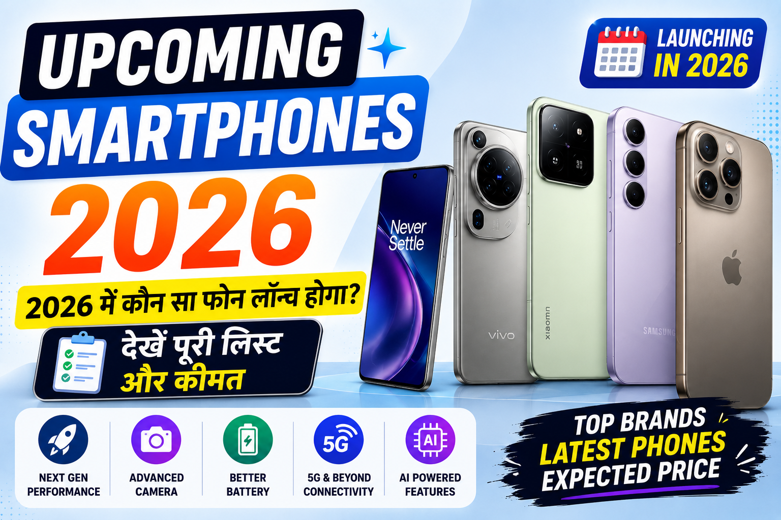Upcoming Smartphones 2026: 2026 में कौन सा फोन लॉन्च होगा? देखें पूरी लिस्ट और कीमत